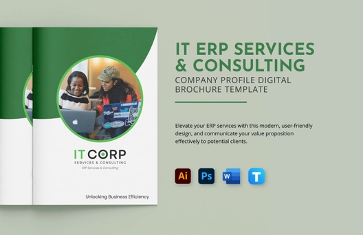 IT ERP Services & Consulting Company Profile Digital Brochure Template