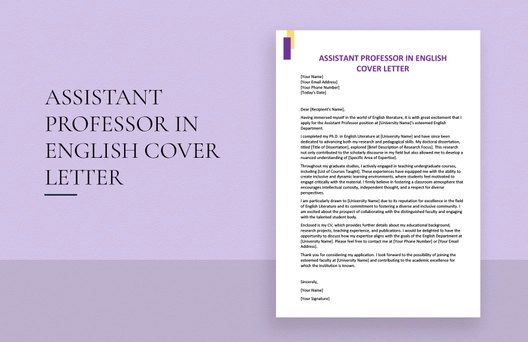 Assistant Professor in English Cover Letter