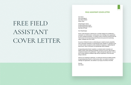 Field Assistant Cover Letter