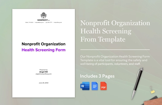 Nonprofit Organization Health Screening Form Template Nonprofit Organization Health Screening Form Template