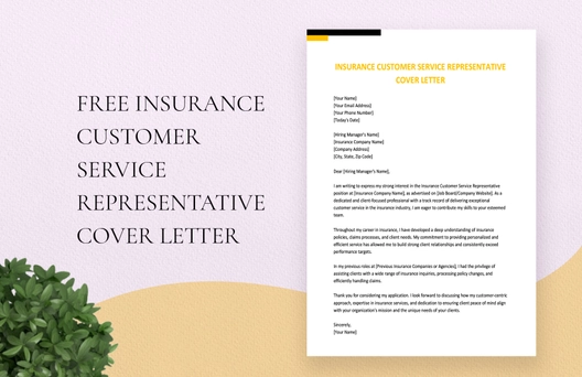 Insurance Customer Service Representative Cover Letter
