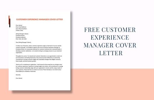 Customer Experience Manager Cover Letter Customer Experience Manager Cover Letter
