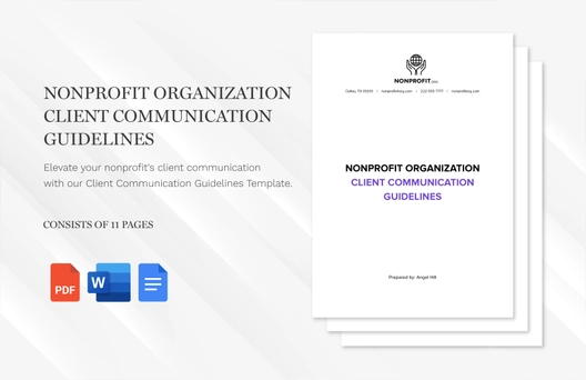 Nonprofit Organization Client Communication Guidelines Template Nonprofit Organization Client Communication Guidelines Template
