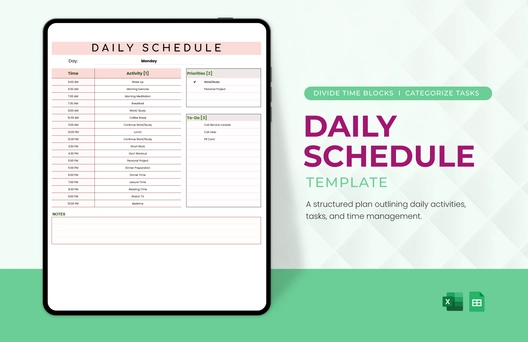 Daily Schedule Template