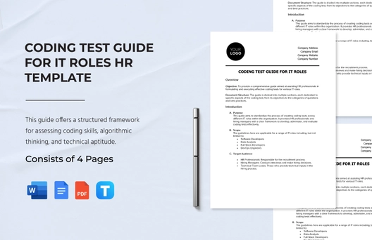 Coding Test Guide for IT Roles HR Template