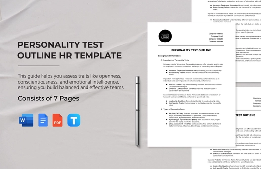 Personality Test Outline HR Template