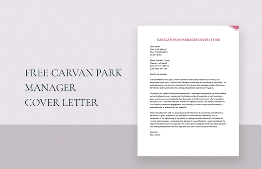 Caravan Park Manager Cover Letter Caravan Park Manager Cover Letter