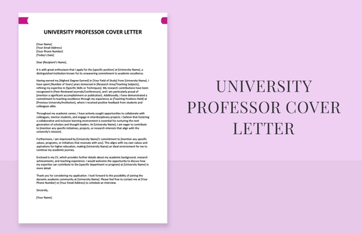 University Professor Cover Letter