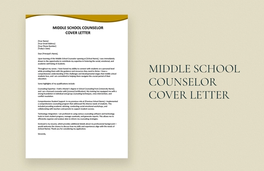 Middle School Counselor Cover Letter