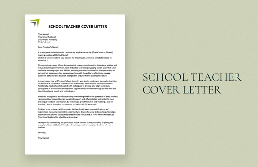 School Teacher Cover Letter