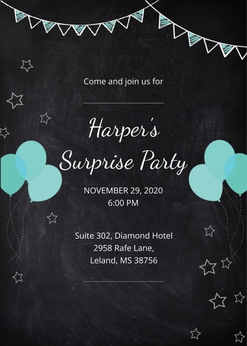 Free Surprise Party Invitation Template to Edit Online