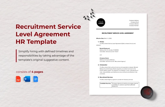 Recruitment Service Level Agreement HR Template