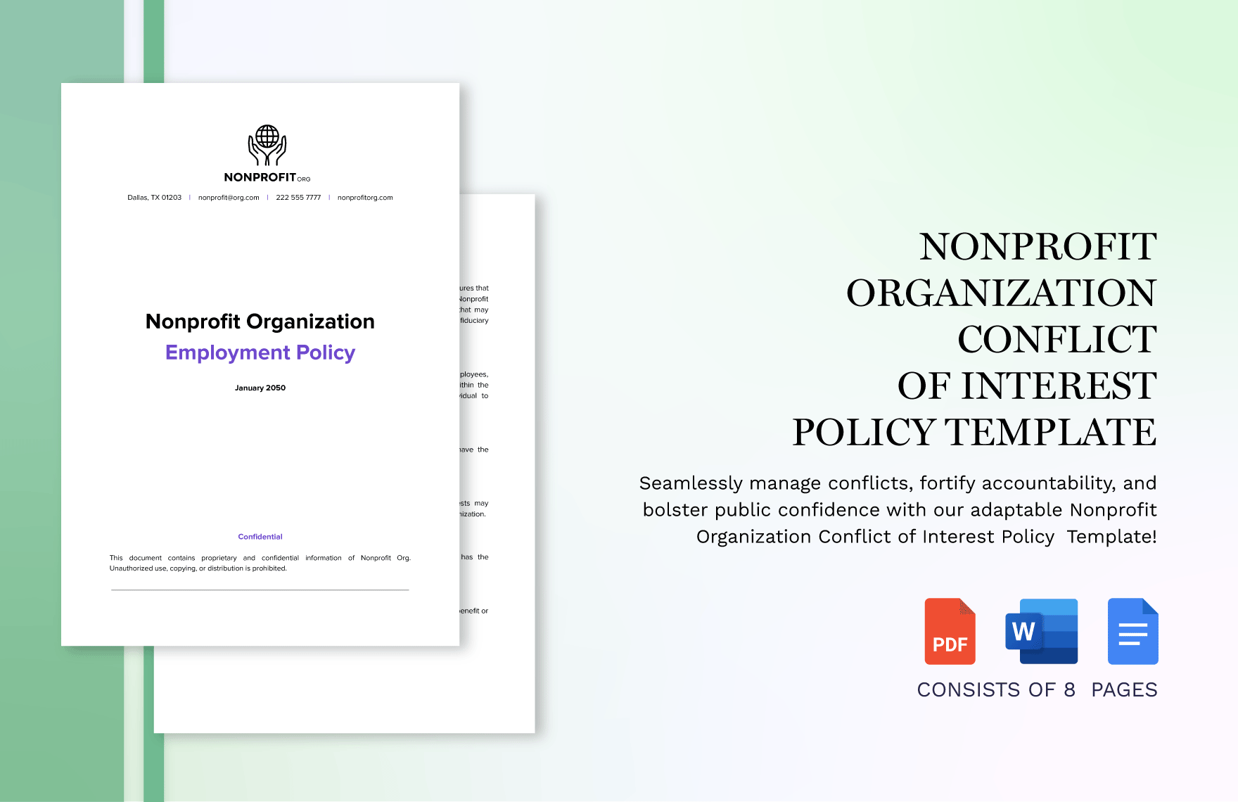 Nonprofit Organization Conflict of Interest Policy Template