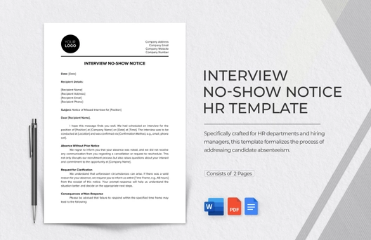 Interview No-Show Notice HR Template