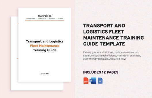 Transport and Logistics Fleet Maintenance Training Guide Template