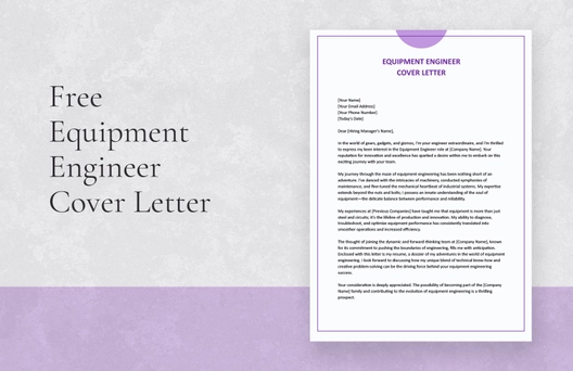 Equipment Engineer Cover Letter