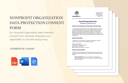 Nonprofit Organization Data Protection Consent Form Template