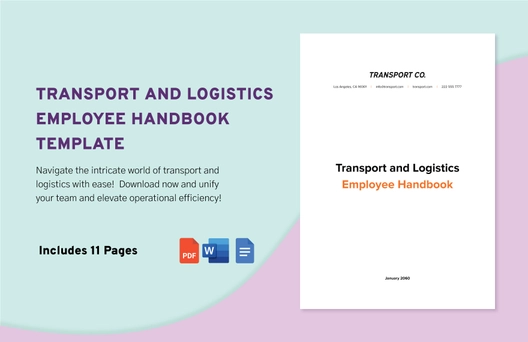 Transport and Logistics Employee Handbook Template Transport and Logistics Employee Handbook Template