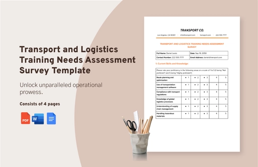 Transport and Logistics Training Needs Assessment Survey Template
