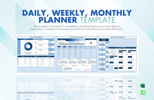 Daily, Weekly, Monthly Planner Template
