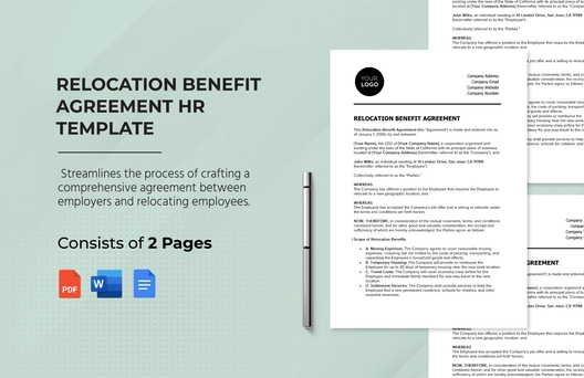 Relocation Benefit Agreement HR Template Relocation Benefit Agreement HR Template