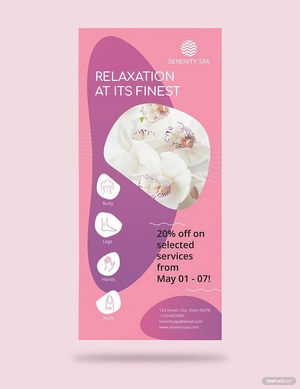 Spa Rack Card Template