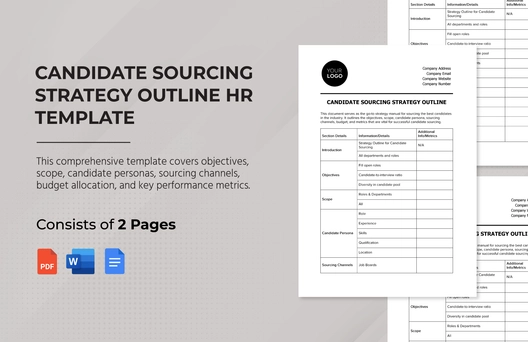 Candidate Sourcing Strategy Outline HR Template