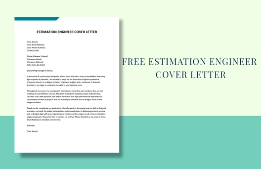 Estimation Engineer Cover Letter