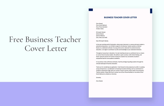 Business Teacher Cover Letter