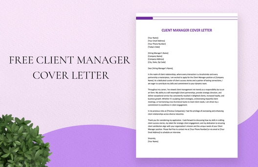 Client Manager Cover Letter Client Manager Cover Letter