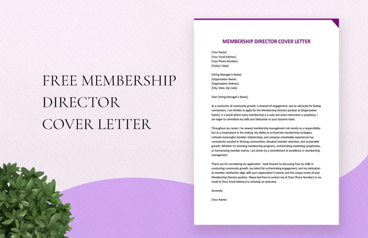 Membership Director Cover Letter Membership Director Cover Letter