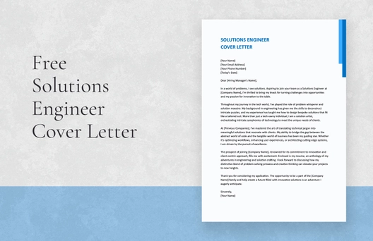 Solutions Engineer Cover Letter