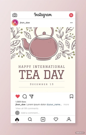 International Tea Day Instagram Post Template
