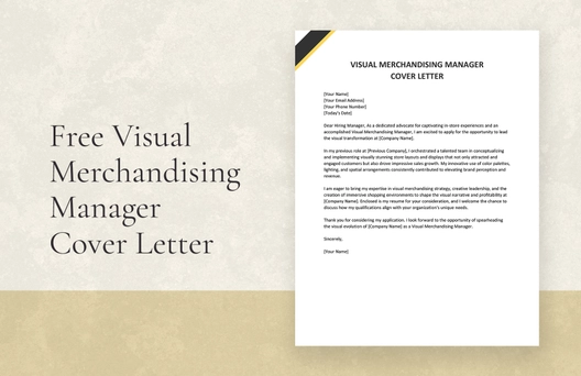 Visual Merchandising Manager Cover Letter Visual Merchandising Manager Cover Letter