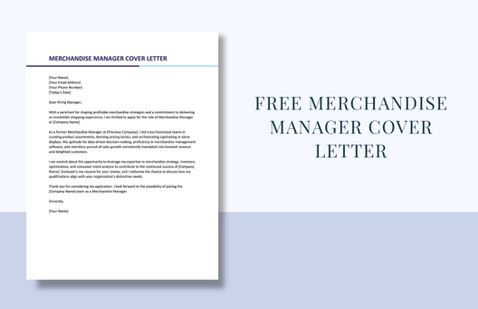 Merchandise Manager Cover Letter Merchandise Manager Cover Letter