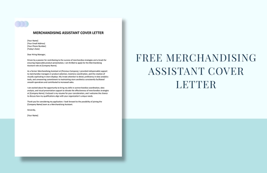 Merchandising Assistant Cover Letter