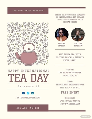 International Tea Day Poster Template