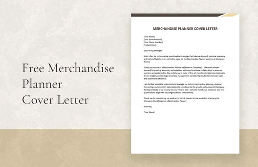 Merchandise Planner Cover Letter