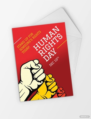 World Human Rights Day Greeting Card Template