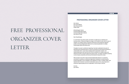 Professional Organizer Cover Letter