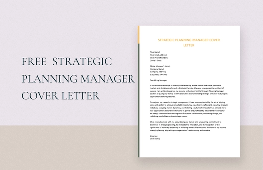 Strategic Planning Manager Cover Letter Strategic Planning Manager Cover Letter