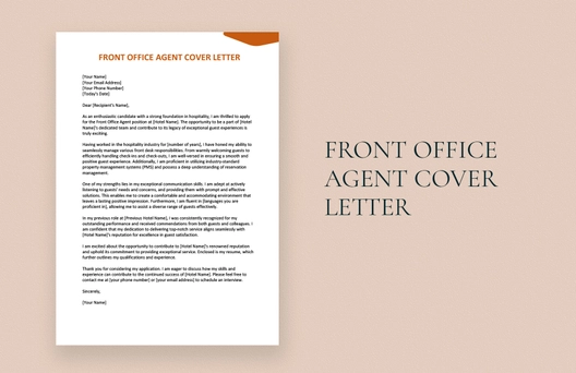 Front Office Agent Cover Letter