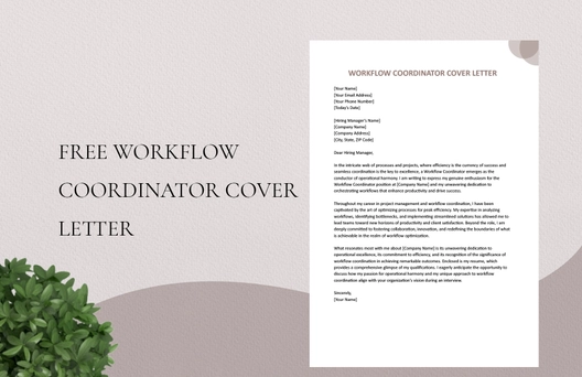 Workflow Coordinator Cover Letter