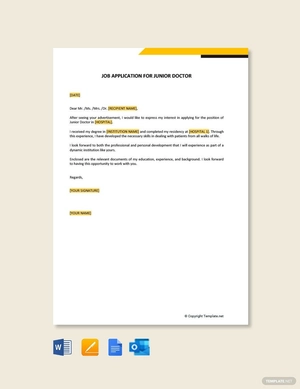 Job Application Letter for Junior Doctor