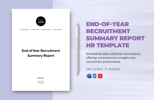 End-of-Year Recruitment Summary Report HR Template