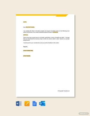 Tenant Complaint Letter To Your Property Manager