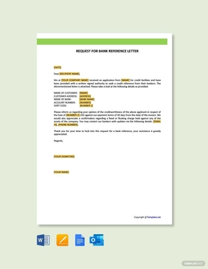 Request For Bank Reference Letter