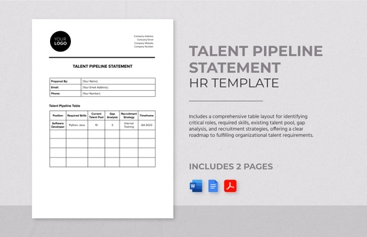 Talent Pipeline Statement HR Template Talent Pipeline Statement HR Template