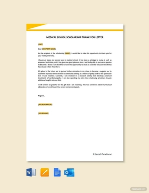 Medical School Scholarship Thank You Letter