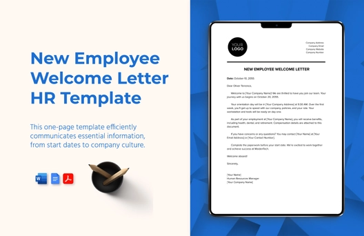 New Employee Welcome Letter HR Template